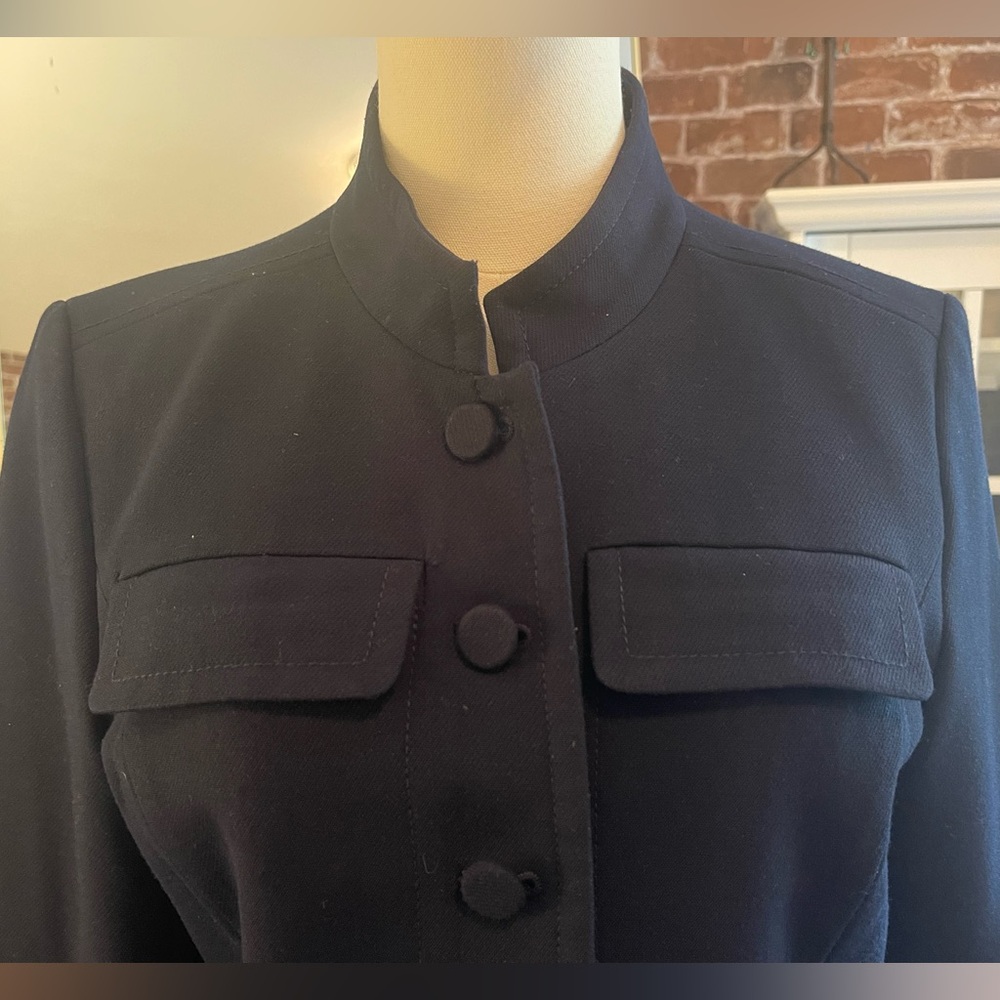 Navy Blue Blazer with Button Detail - Sz 6
